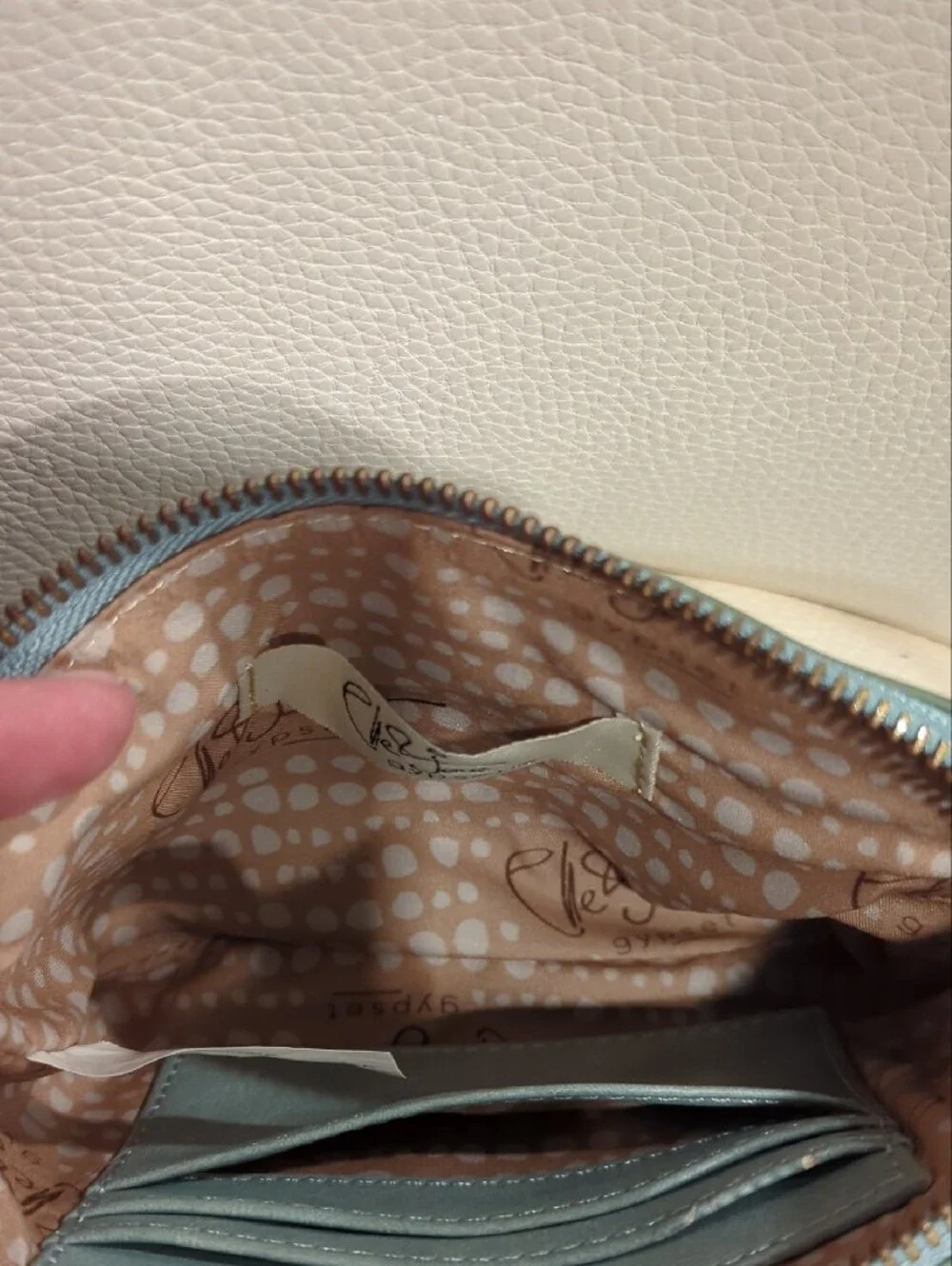 Vegan Leather Mint Crossbody Organizer Bag